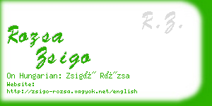 rozsa zsigo business card